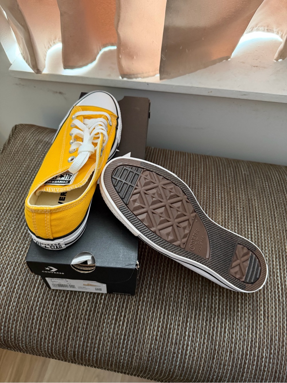 Converse Low Top Canvas Sneakers - Yellow and White - Picture 3 of 4